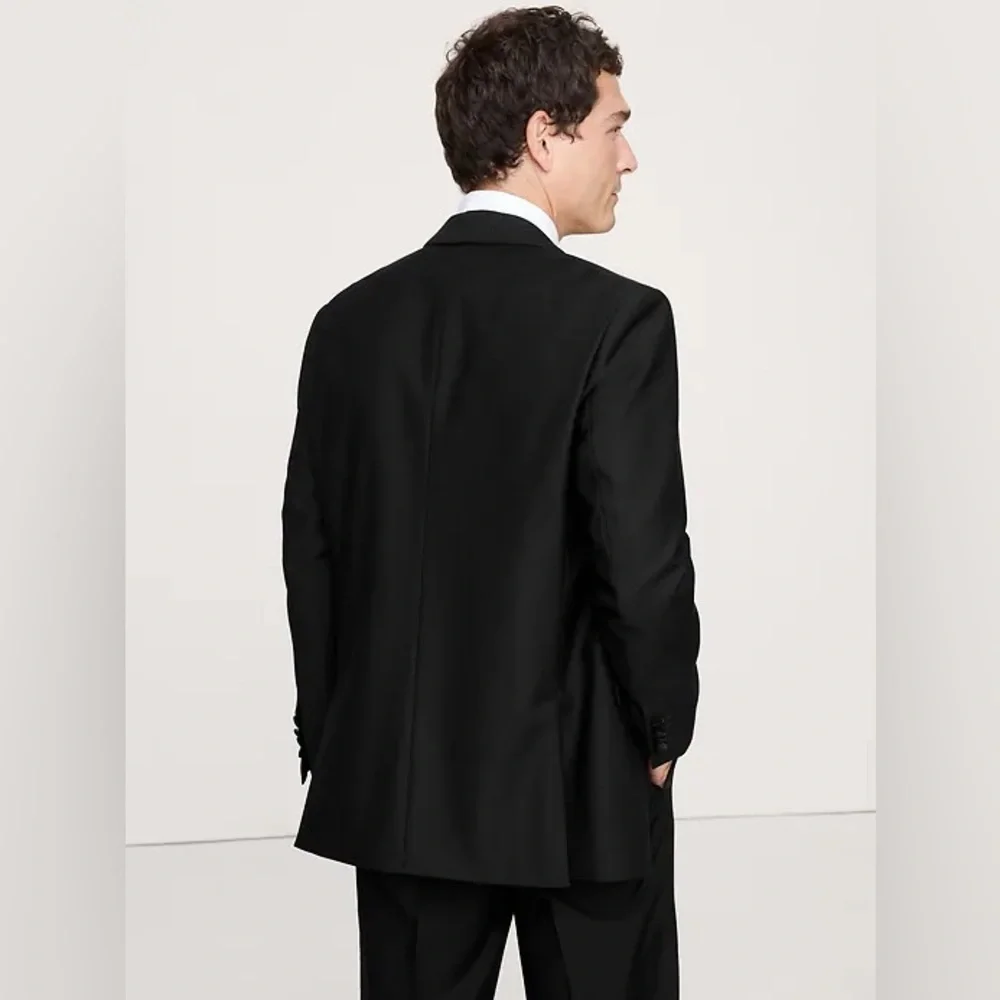 NWT! Banana Republic Black Relaxed Italian Barathea Tuxedo Jacket # 796461 🩷-44L